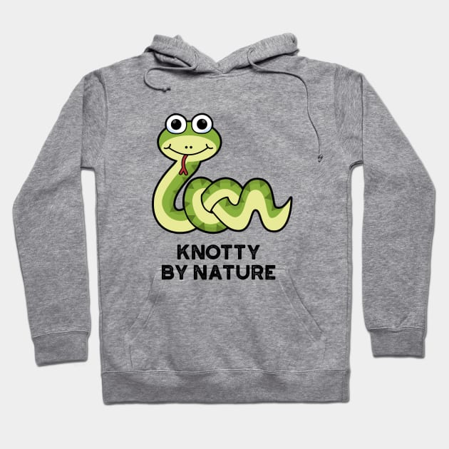 Knotty By Nature Cute Snake Pun Hoodie by punnybone